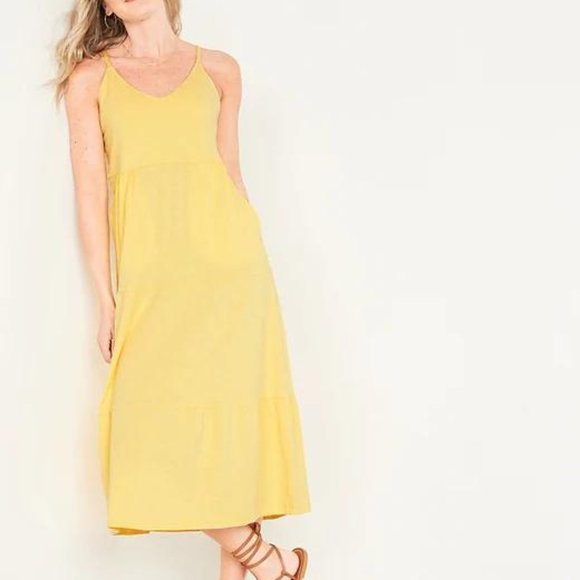 Old Navy Dresses & Skirts - Old Navy Tiered Slub-Knit Midi Cami Swing Dress for Women New